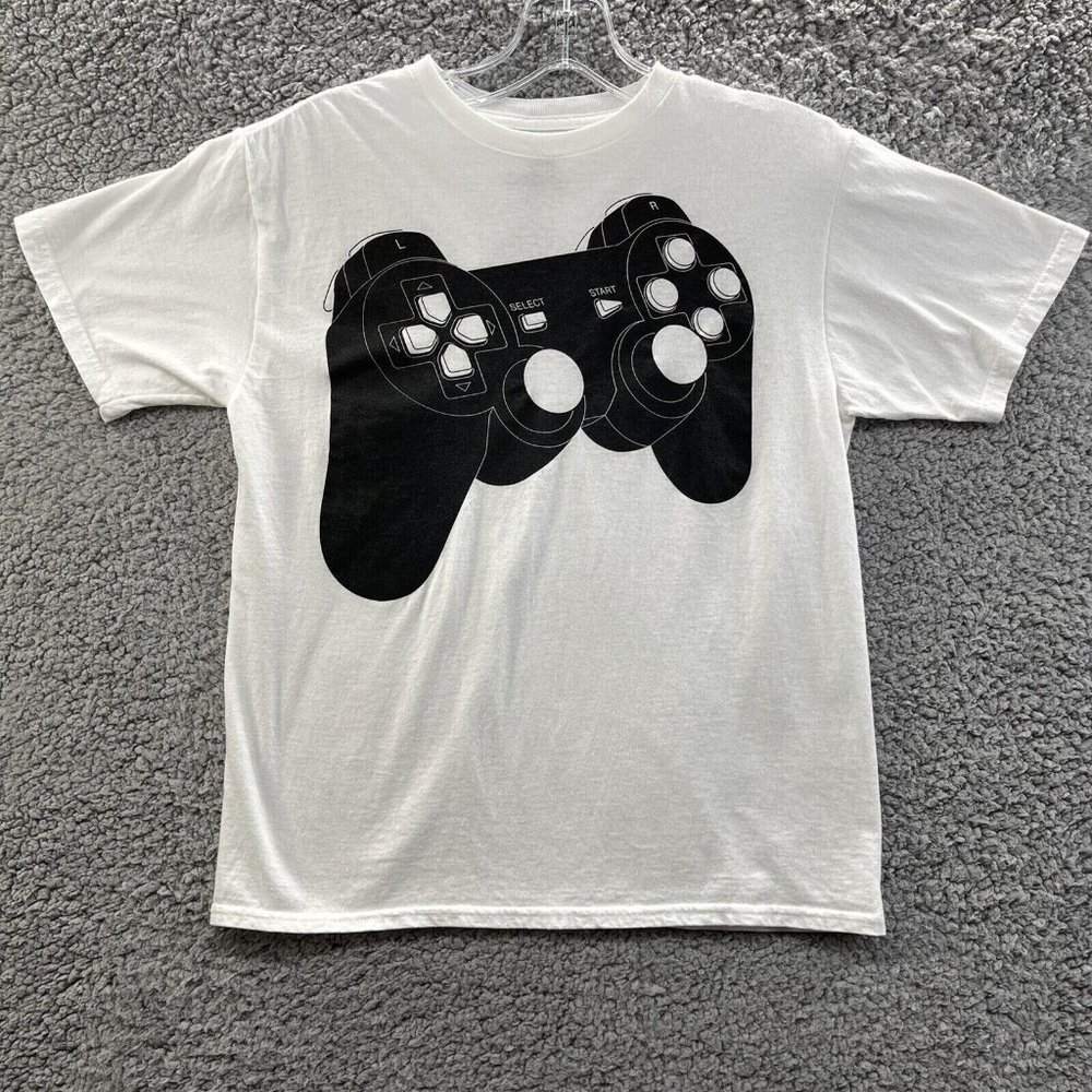 PlayStation Boy's Shirt Boys Medium White T‎ Shirt PS Controller Graphic Boys M